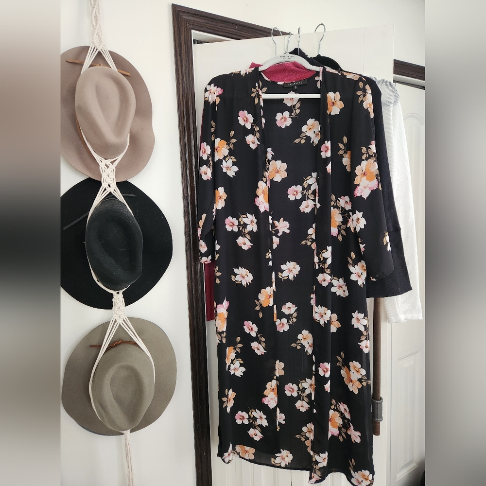 Floral silky Cartigan